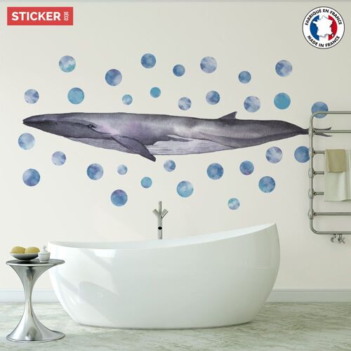 Sticker Baleine Plate S (Largeur 60cm, Hauteur 30cm)