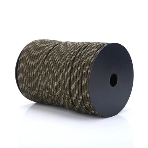 550 Réfléchissant Paracord Parachute Cordon Longe 9 Brins Core 100m (Jungle Camouflage)