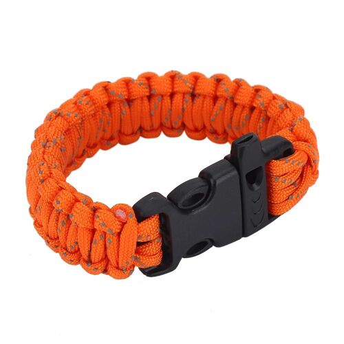 Longe De Cordon De Parachute Robuste De 4 Mm Avec Corde D'urgence De Sifflet (Orange)