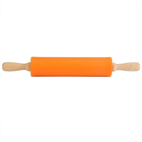 Rouleau À Pâtisserie En Silicone Antiadhésif De 38 Cm Avec Poignée En Bois Pâte À Pâtisserie Farine Outil De Cuisine Orange