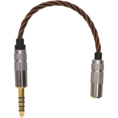 SUBZONAL-Câble Adaptateur Portable Stéréo Femelle 4,4 Mm vers 3,5 Mm Câble torsadé pour Amateurs de Musique, 15 Cm, Bronze, 1 unité