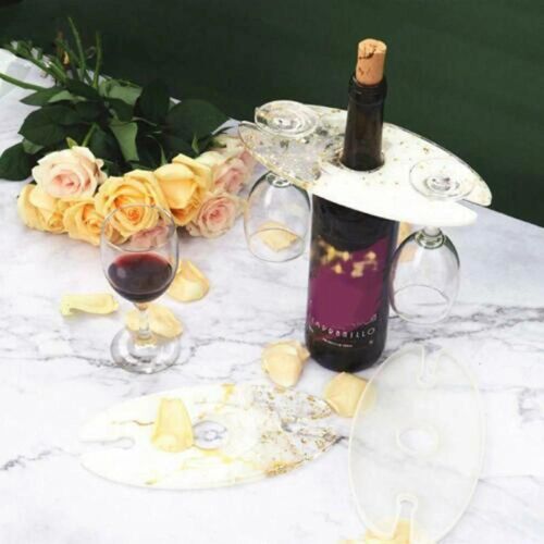 Silicone Wine Rack Moule En Résine Plateau En Verre Moule En Résine Époxy Fabrication De Bouteille Porte-Gobelet Outil D'artisanat Nouveau