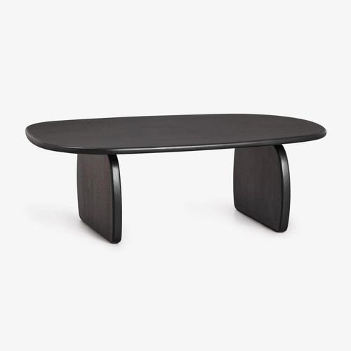 Table Basse Ovale 110x70 Cm En Bois De Manguier Agathe Noir Uni