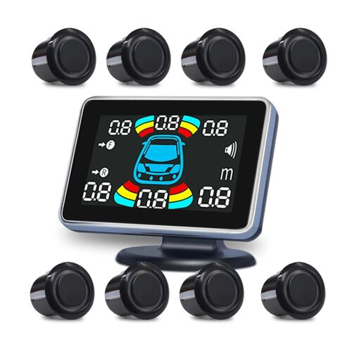 Système De Radar De Recul De Voiture Affichage Led Buzzer De Marche Arrière De Voiture Pour Voiture Véhicule Suv Noir