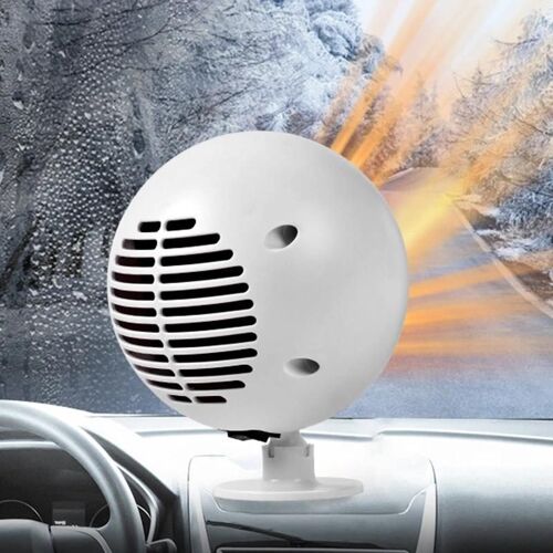 Chauffage de voiture portable rotatif Chauffage de véhicule Ventilateur de refroidissement Multifonctionnel Dégivreur facile à utiliser Blanc,24V