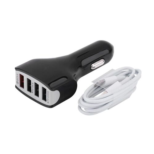 Prise Usb 4 Ports Quick Charge 3.0 / Qc3.0 Adaptateur Secteur De Chargeur De Voiture Rapide Noir