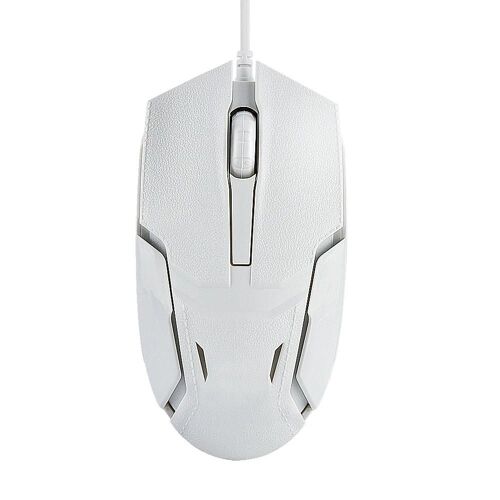 Souris de jeu filaire USB2.0 1600DPI Souris de jeu pour Windows Linux Mac OS Blanc