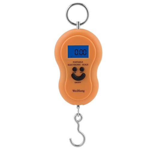 Mini Balance De Pesage Suspendue Électronique Numérique Lcd Portable 40kg Avec Crochet (Orange)