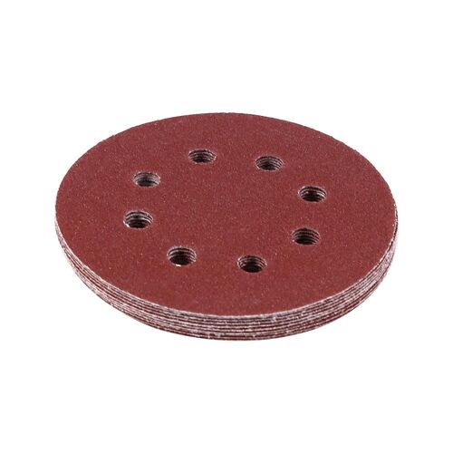 Tampons de polissage de 125 mm disques de ponçage rouges 8 trous grain de sable (100 #)