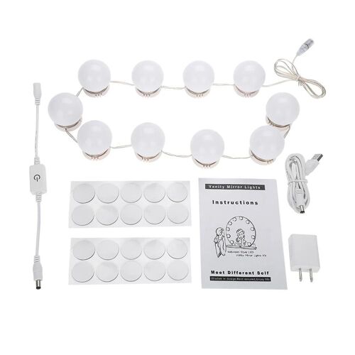 Ampoule Led Miroir Lumière Miroir De Vanité Lampe Kit Lentille Ampoules De Phare Kit (10 Ampoules)
