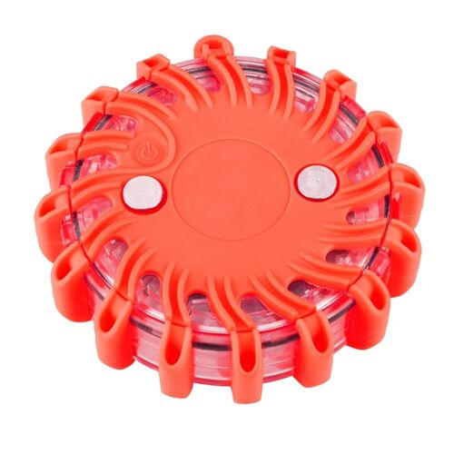 Étanche 16 Led 9 Modèles De Clignotement Avertissement De Sécurité Routière Feu De Signalisation Feu De Circulation (Orange)