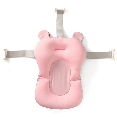 Siège De Bain Pour Bébé Insert De Baignoire Souple Avec Boucle Réglable Ceinture De Sécurité Soins Du Dos Berceau En Maille De Douche Flottante Pour Nouveau-Né Bébé Rose