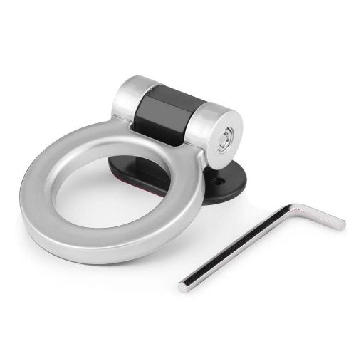 Voiture Modifiée Traction Adhésif Anneau Rond Barres De Remorquage Crochet De Remorque Décoration (Argent)