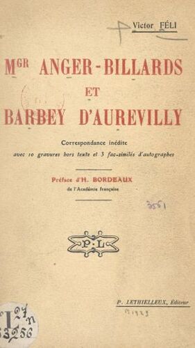 Mgr Anger-Billards Et Barbey D'aurevilly