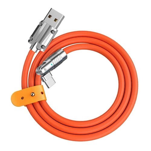 Câble De Charge Rapide Rotatif À 180° Cordon De Charge Rapide Universel Pour Téléphone Portable Accessoires Pour Téléphone Portable Orange Type C,1,2 M