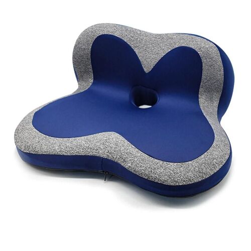 Coussin de siège Oreiller de soutien lombaire pour chaise de bureau Coussin de chaise en mousse à mémoire de forme de voiture Soulagement des maux de dos Bleu étoilé