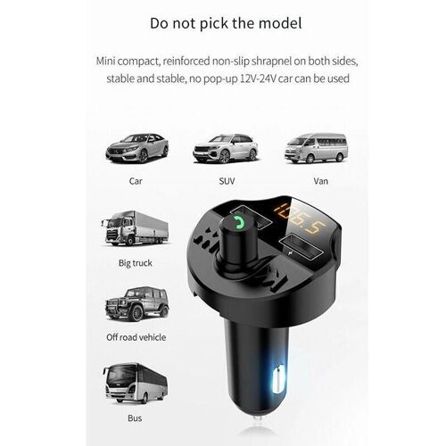 Voiture Rapide Chargeur Usb Sans Fil Bluetooth Dans La Voiture Émetteur Fm Mp3 Adaptateur Radio Appels Mains Libres Nouveau