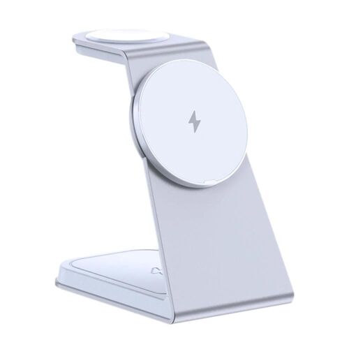 Chargeur Magnétique Sans Fil 3 En 1 Support De Téléphone Portable À Charge Rapide Portable Pour La Maison Blanc
