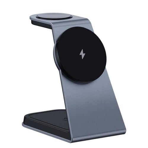 Chargeur Magnétique Sans Fil 3 En 1 Support De Téléphone Portable À Charge Rapide Portable Pour La Maison Noir