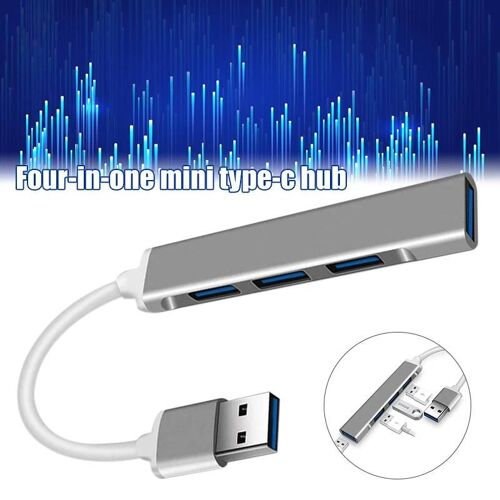 Extensions de hub USB 3.0 à 4 ports Ultra mince Portable avec quatre stations d'accueil USB Répartiteur Hub de transmission haute vitesse Nouveau