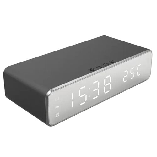 Thermomètres Horloge Téléphone Chargeur Sans Fil Mode Temps Température Affichage Horloge Pour Salon Noir