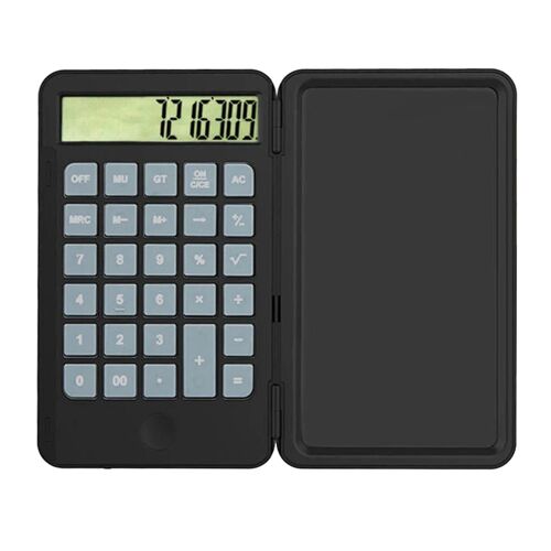 Calculatrice D'écriture Manuscrite Pliante Avec Stylet Magnétique Machine De Calcul Rapide Rechargeable Pour Le Bureau De L'école Noir