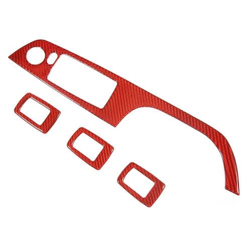 4pcs Fibre De Carbone Autocollant Lève-Vitre Panneau Garniture Convient Pour E90 320i 325i 05-12