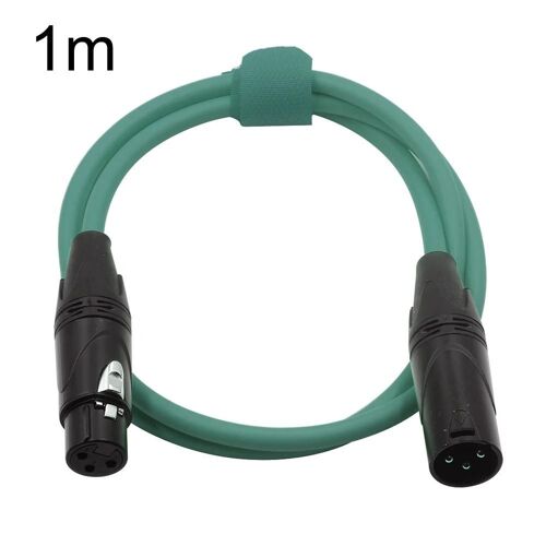 3 broches XLR mâle à femelle connecteur connecteur microphone câble d'extension audio (vert,1m)