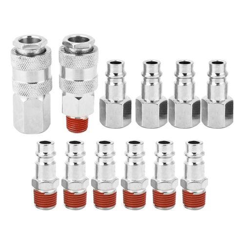 12pcs 1/4 pouce BSP mâle femelle connecteur de tuyau d'air coupleur à dégagement rapide raccord pneumatique