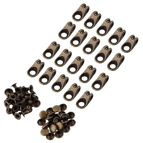 20x Crochet De Lacet De Botte Accessoires De Lacet Boucles Avec Rivets Pour Réparation / Camp / Randonnée / Escalade (Bronze)