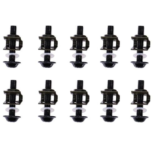 10x Moto M6 6mm Billette Aluminium Carénage Boulons Flèche Vitesse Attacher Clips