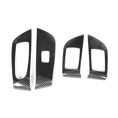 4pcs Voiture Conduite Gauche Fibre De Carbone Texture Fenêtre Interrupteur Panneau Couverture Pour Mercedes Benz Classe E 2016-2019