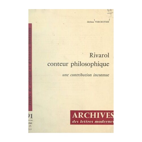 Rivarol, Conteur Philosophique