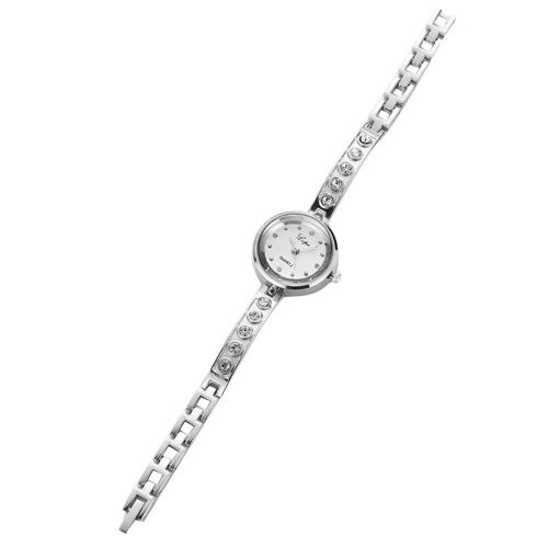 Lvpai Mode Femmes Métal Quartz Mouvement Montre-Bracelet Bracelet Bracelet Bracelet (Cadran Argent + Blanc)