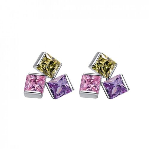 Femmes À La Mode Lady Boucles D'oreilles Zircon Décoration Oreille Stud Bijoux Cadeau (Blanc + Coloré)