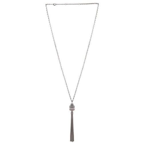 Femmes Tendance Pompon Alliage Plaqué Or Long Pendentif Collier Accessoire De Vêtements