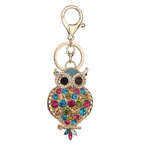 Femmes Nouvelle Mode Hibou Forme Pendentif Strass Sac Sac Sac Sac À Main Voiture Porte-Clés Cadeau