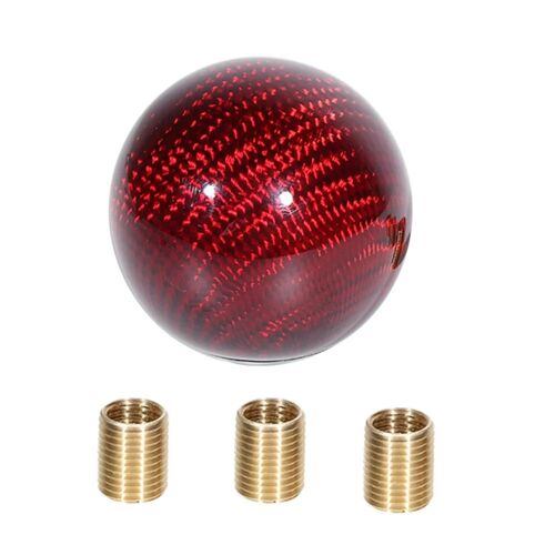 Universel En Fibre De Carbone Rond En Forme De Boule De Voiture Levier De Vitesses Levier De Vitesses Rouge