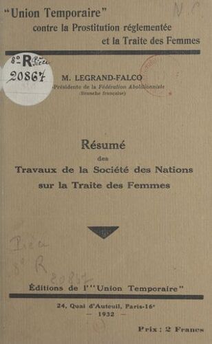 Résumé Des Travaux De La Société Des Nations Sur La Traite Des Femmes