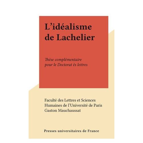 L'idéalisme De Lachelier