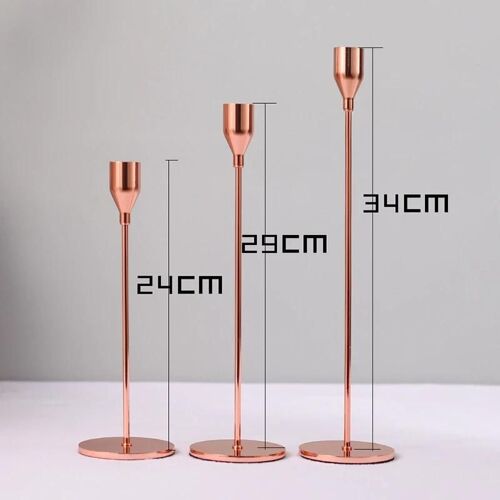 3 Pièce Métallique Ensemble Européen Simple Bougeoir Décoration Mariage Bar Salon Fête Décoration De La Maison Ensemble D'or Rose
