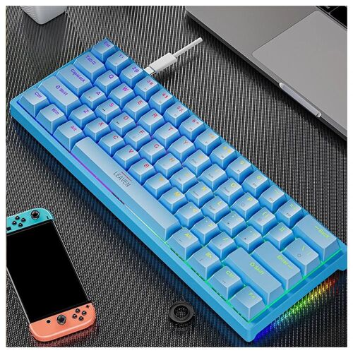 Clavier de jeu mécanique Clavier de jeu USB filaire Clavier de jeu compact rétroéclairé par LED pour la frappe Crack K620 Bleu Vert Shaft Classic