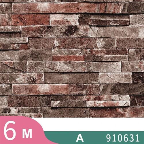 Papier peint ou autocollant étagère papier 3D faux pierre texturée aspect mural imperméable 0,45x6m,A