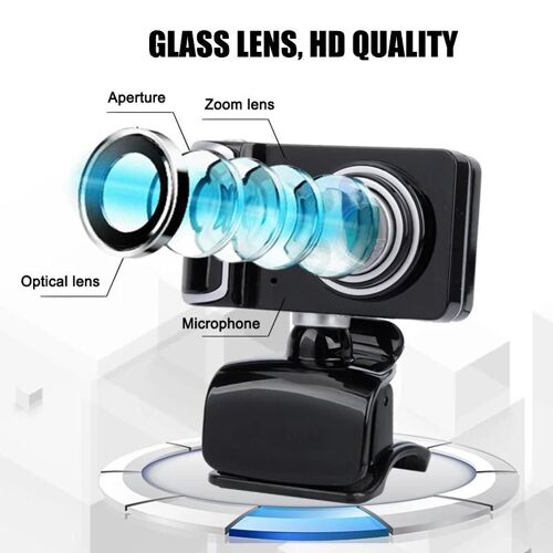 Webcam HD Web Cam avec microphone Caméra d'ordinateur USB Plug and Play pour PC Ordinateur portable Ordinateur de bureau Nouveau