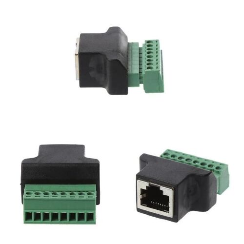 1Pc Ethernet RJ45 Femelle À Borne À Vis 8 Broches CCTV Connecteur Adaptateur DVR Numérique