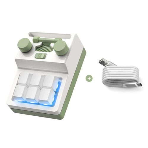 Clavier USB compatible Bluetooth Clavier programmable mécanique avec 2 boutons Petit clavier de jeu avec câble de 1,5 m
