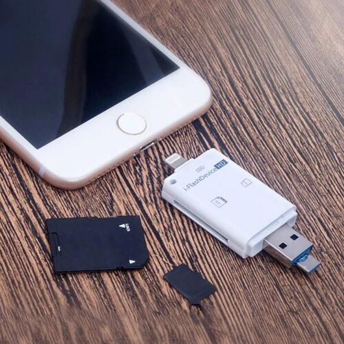 3 en 1 adaptateur de lecteur de carte SD USB multifonctionnel pour IPhone IPad PC ordinateur