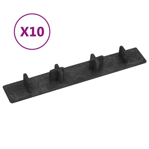Vidaxl Embouts De Terrasse 10 Pcs Noir Plastique