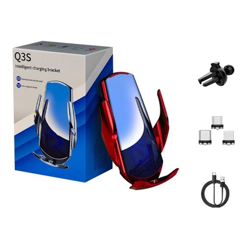 Support De Chargeur Sans Fil Pour Téléphone De Téléphone Multifonctionnel Universel À Charge Rapide Support D'emballage Neutre Q3,Rose Rouge