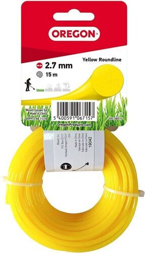Oregon - 69-380-Y - Yellow Round Strimmer Line/Wire for Grass Trimmers and Brushcutters, 2.7 mm x 15 m